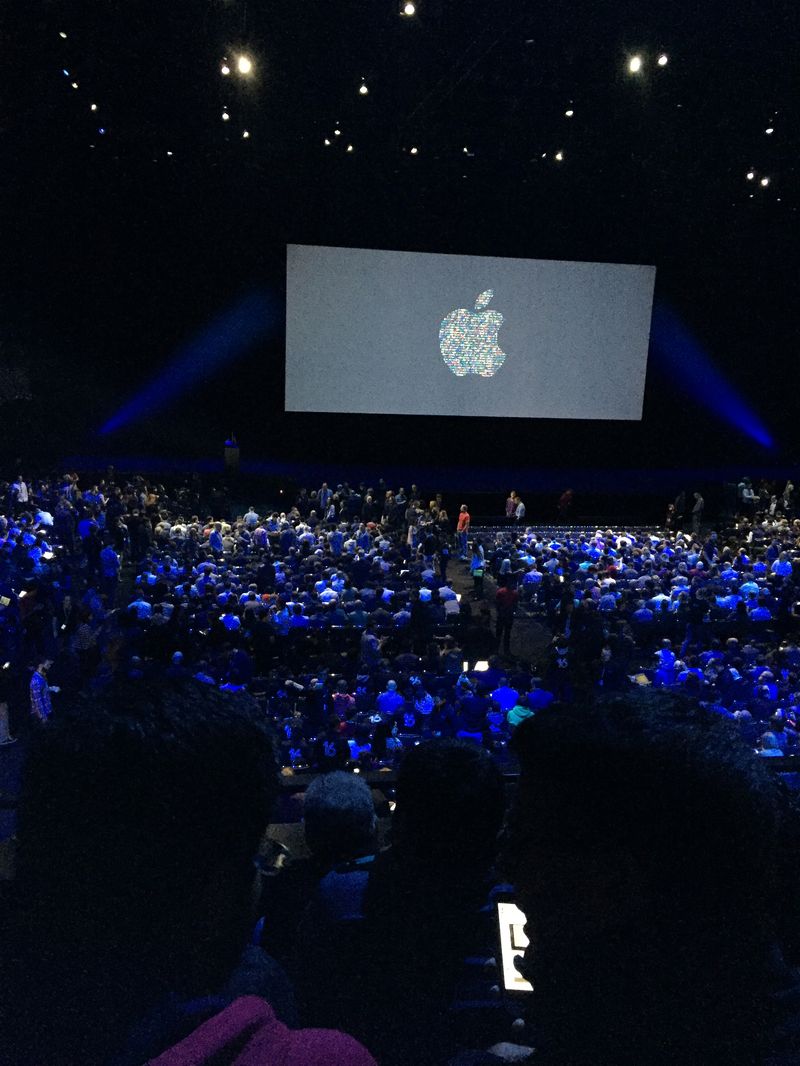 Apple WWDC 2016 Keynote audience in the convention center