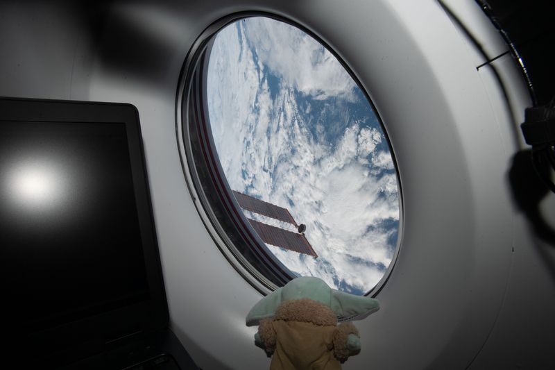 Another view of Grogu aboard the International Space Station
