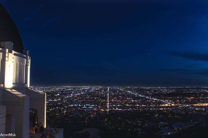 Los Angeles skyline at sunset from Griffith Observatory